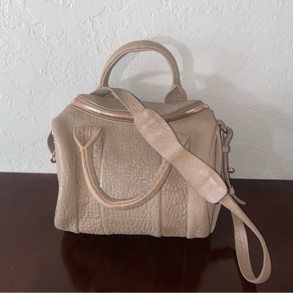 Alexander Wang Small Rocky Rockie Rocky Rose Gold Hardware Latte Pebbled $995 - Picture 9 of 10